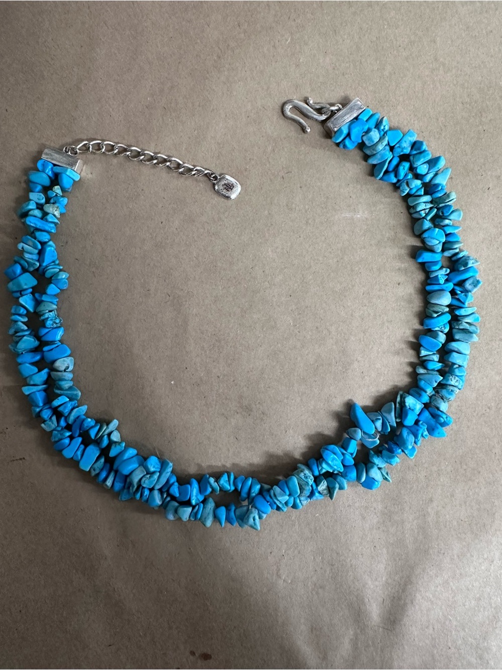 Ralph Lauren Turquoise Chip Beaded Necklace - Blue Statement Jewelry